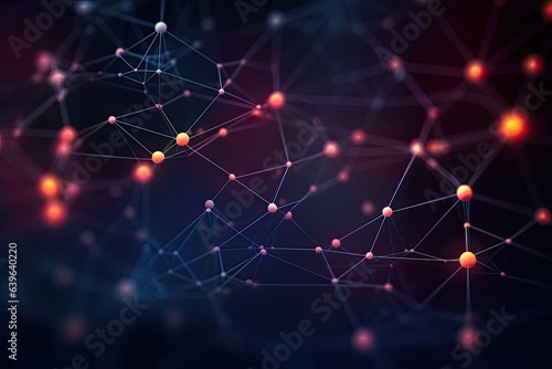 Abstract polygonal space low poly dark background with connecting dots and lines. 3d rendering, Abstract digital background of points and lines. Plexus. Big data. Network or connection, AI Generated
