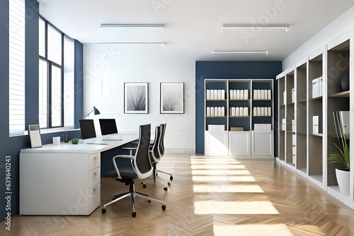 modern office interior with chairs