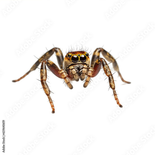 Araignée sauteuse (Salticidae spp.) avec transparence, sans background