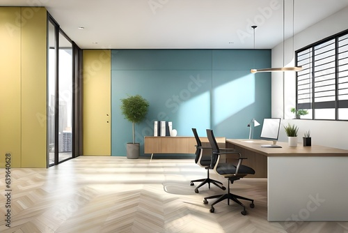 modern office interior with room