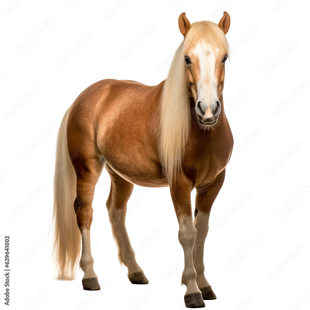 Obraz premium Cheval Haflinger Originaire d'Autriche et d'Italie, Étalon avec transparence, sans background