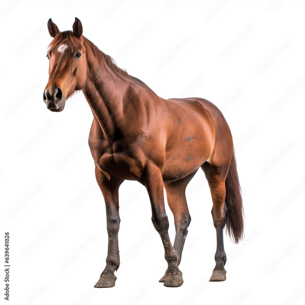 Cheval Quarter Horse Originaire des États-Unis, Étalon avec transparence, sans background Cheval Quarter Horse Originaire des États-Unis, Étalon avec transparence, sans background