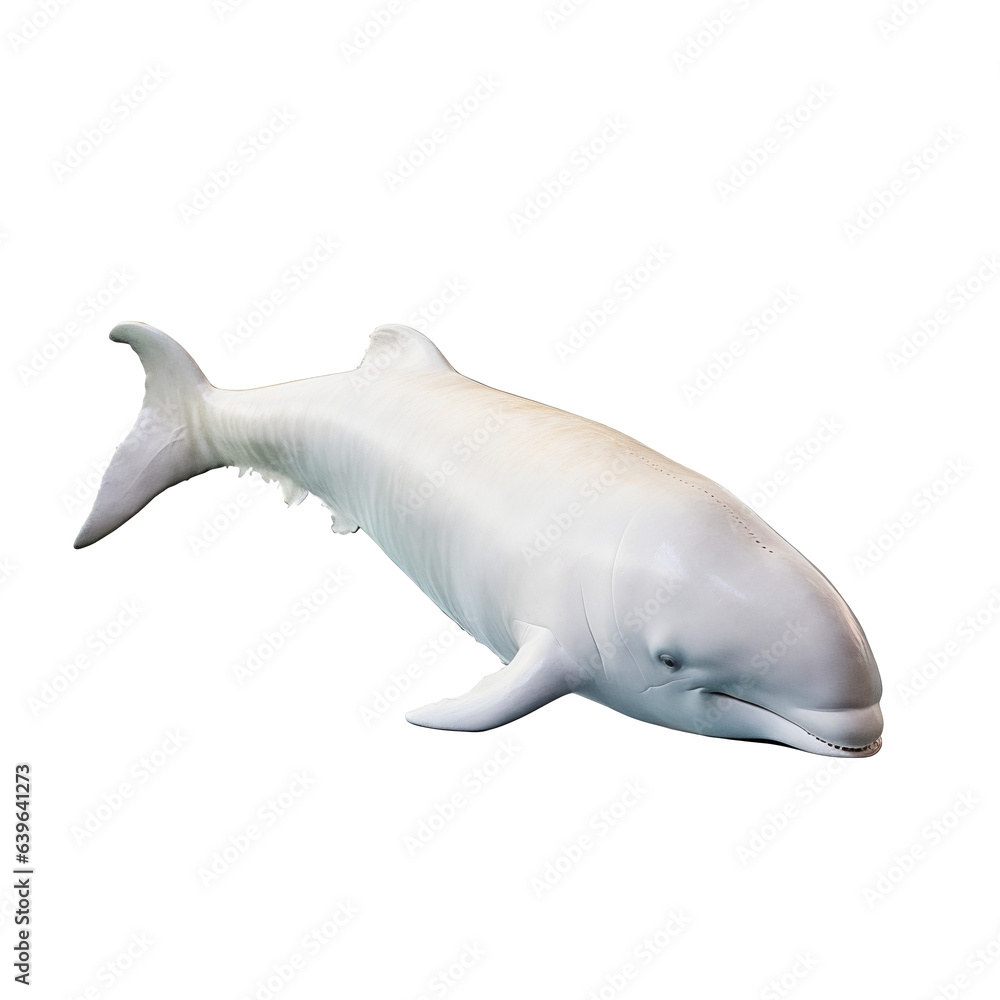 Fototapeta premium Beluga avec transparence, sans background