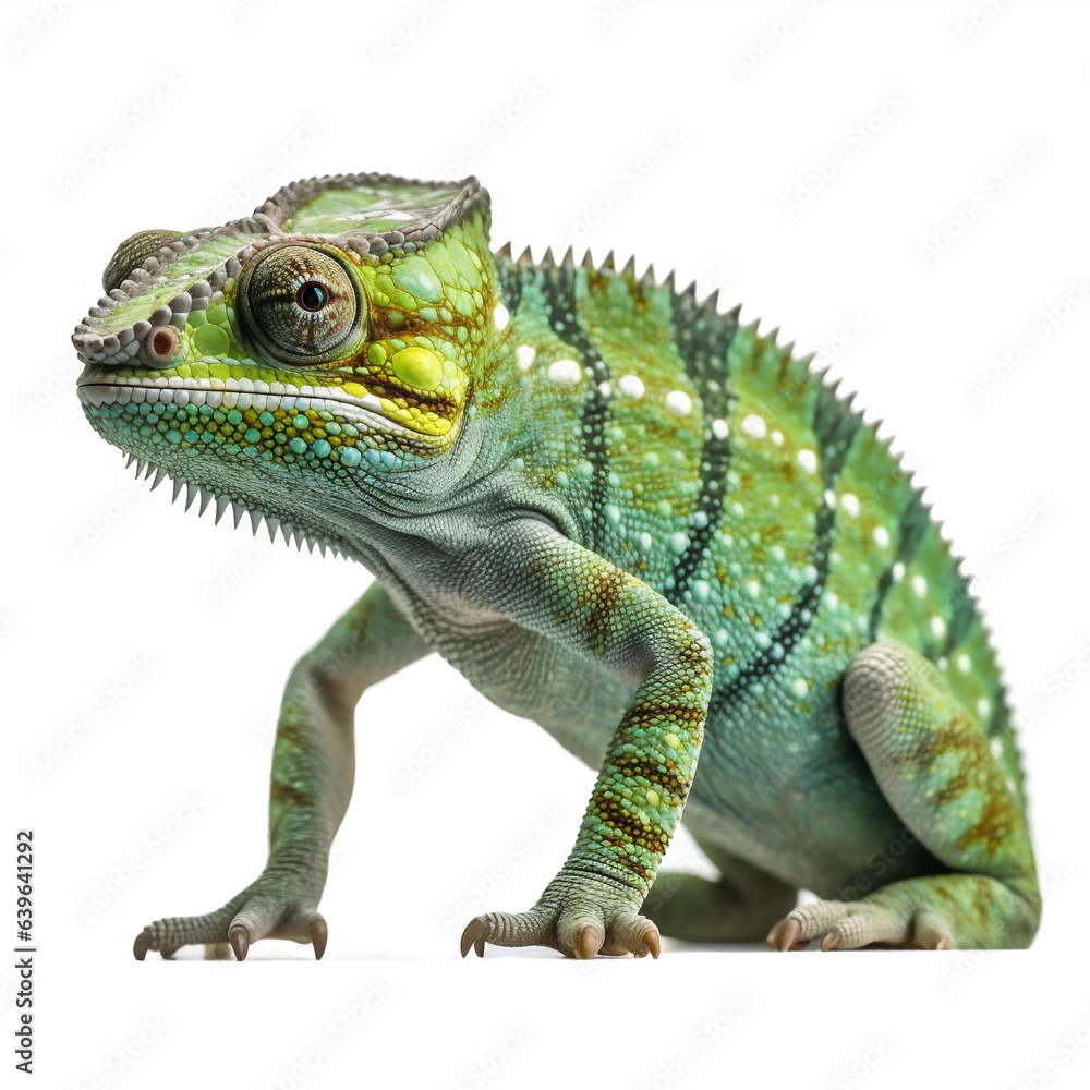 Fototapeta premium Caméléon (famille Chamaeleonidae) avec transparence, sans background