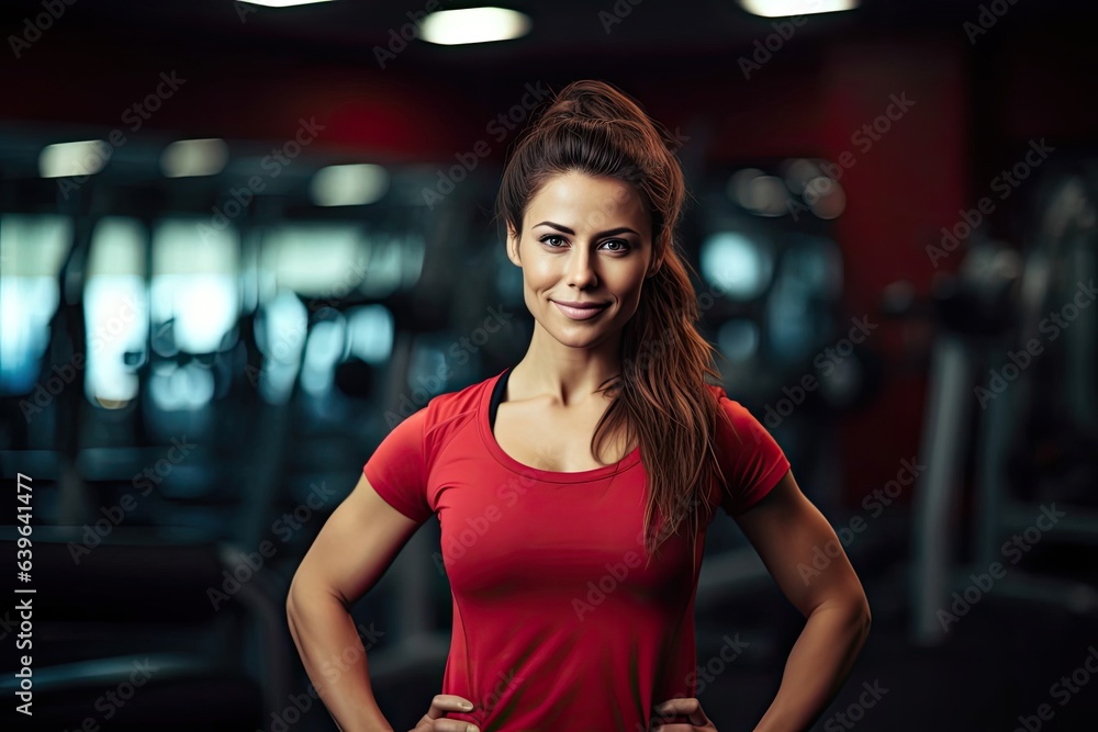 Caucasian Female Fitness Trainer Backdrop Attractive Generative AI Caucasian Female Fitness Trainer Backdrop Attractive Generative AI