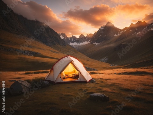 tent in the mountains