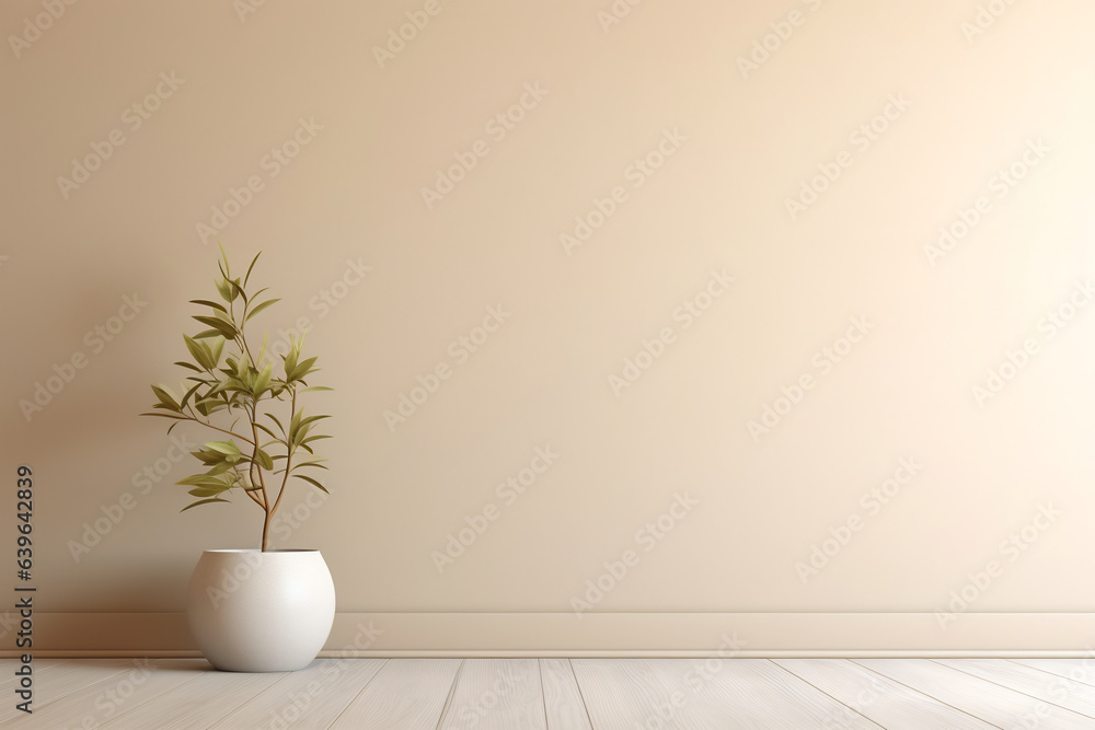 Empty room interior background beige wall Empty room interior background beige wall