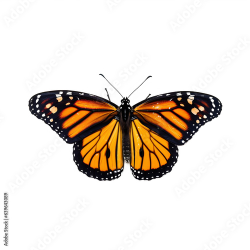 Papillon Monarque (Danaus plexippus) avec transparence, sans background © MATTHIEU