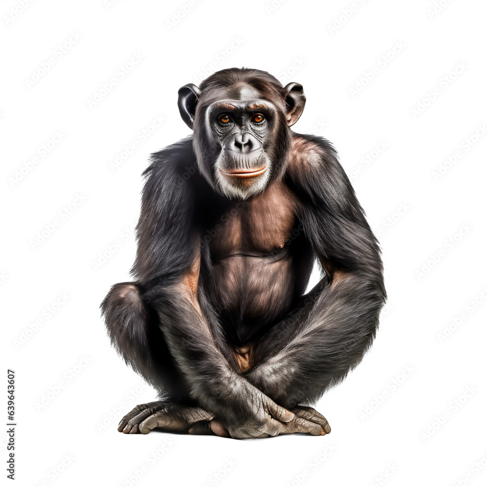 Chimpanzé, primate avec transparence, singe sans background Chimpanzé, primate avec transparence, singe sans background