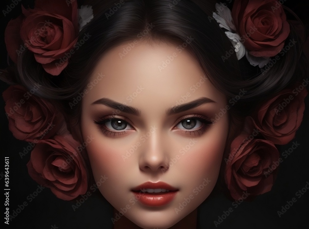 Naklejka premium Glamorous makeup beautiful woman
