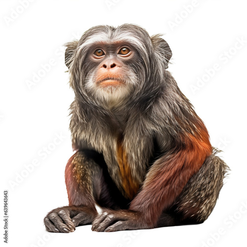 Tamarin empereur, primate avec transparence, singe sans background