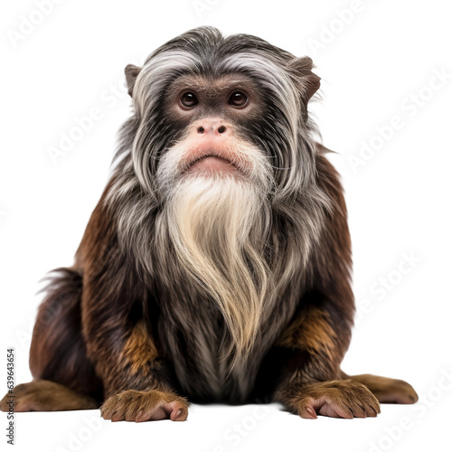 Tamarin empereur, primate avec transparence, singe sans background © MATTHIEU