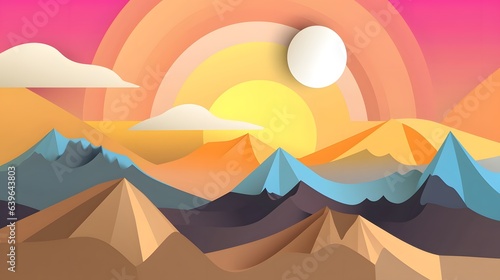 Nature landscape with mount...