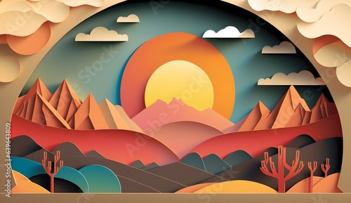 Nature landscape with mount...