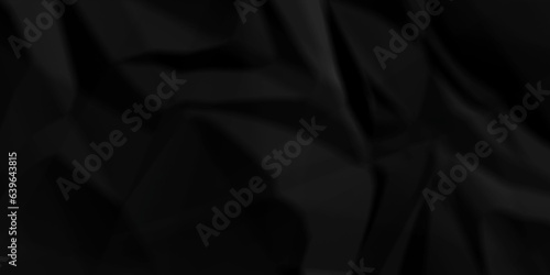 Black silk crumple black paper wrinkled poster template ,blank glued creased paper texture background. black paper crumled backdrop background. used for cardboard and clarkboard.