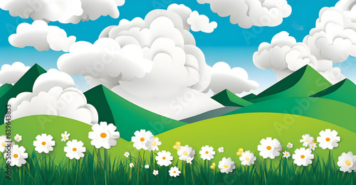 Nature landscape with mount...