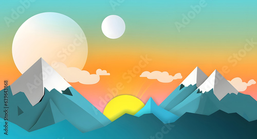 Nature landscape with mount...