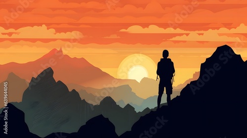 Nature landscape with mount...