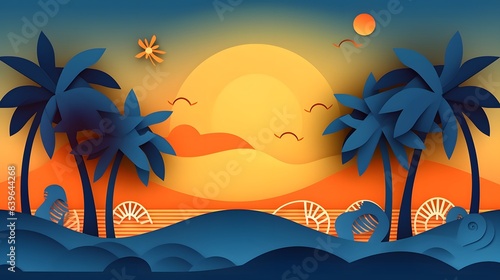 Illustration of ocean view ...