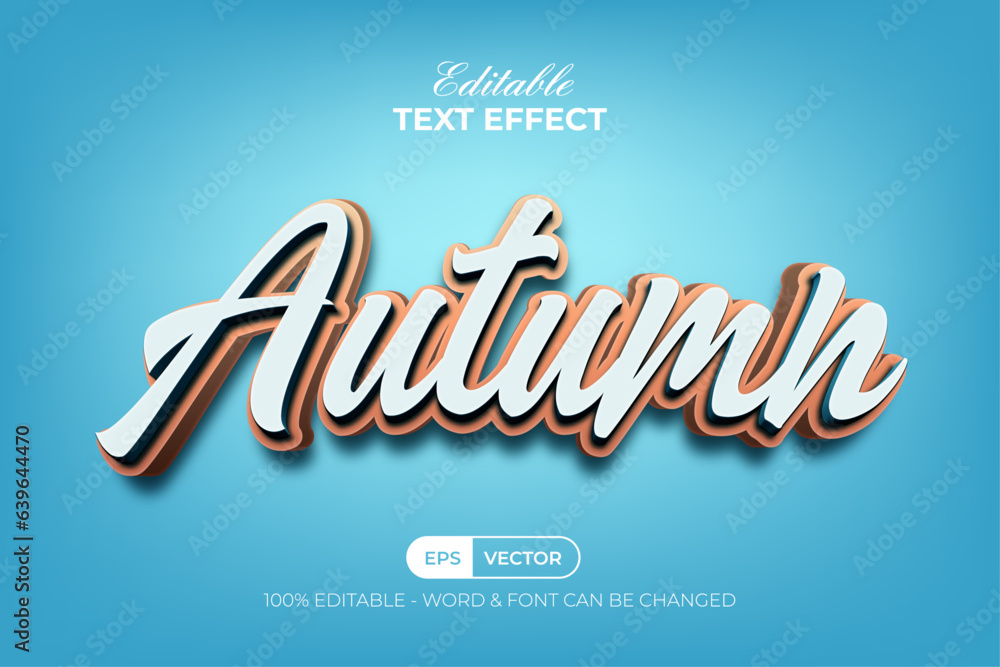 Autumn Text Effect 3D Style. Editable Text Effect.