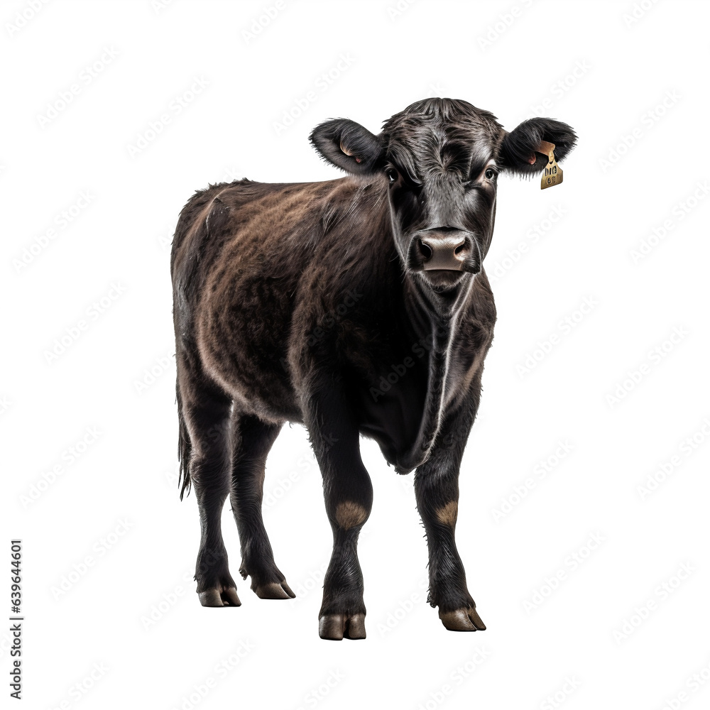 Vache Angus avec transparence, sans background