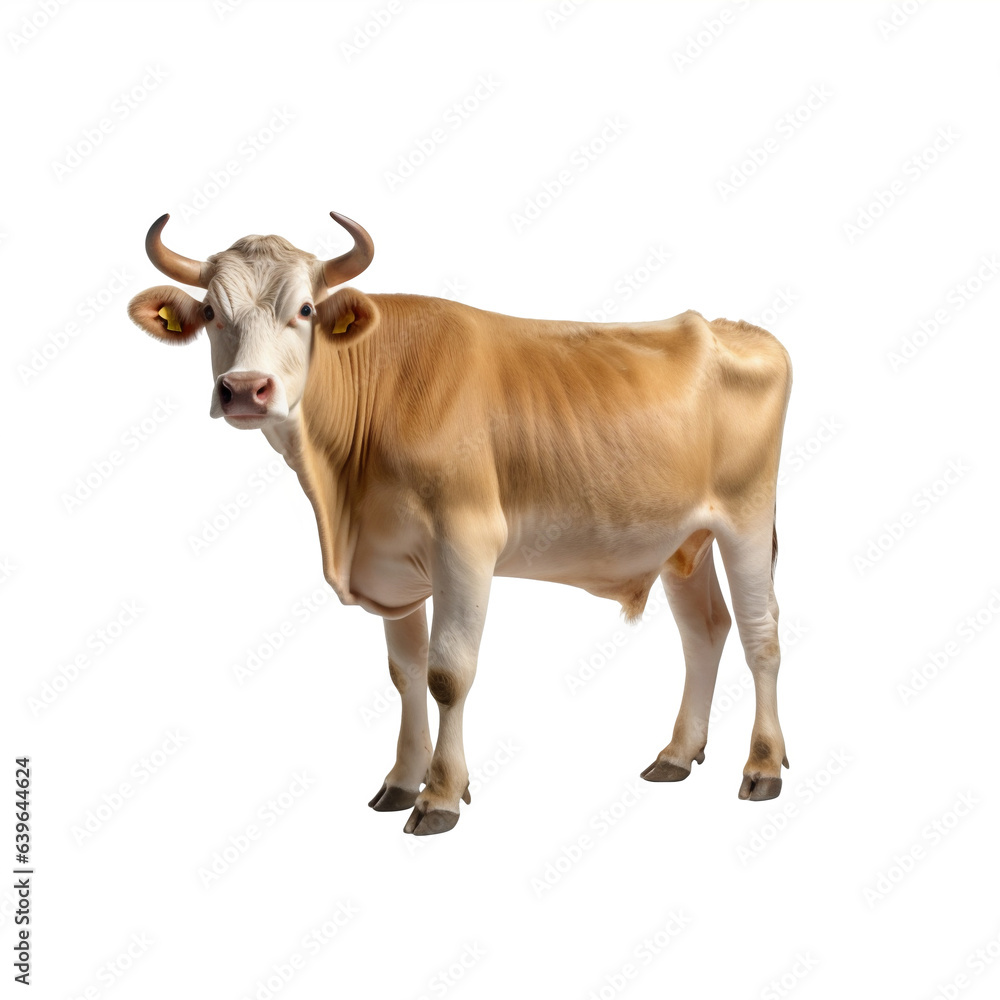 Vache Blonde d'Aquitaine avec transparence, sans background