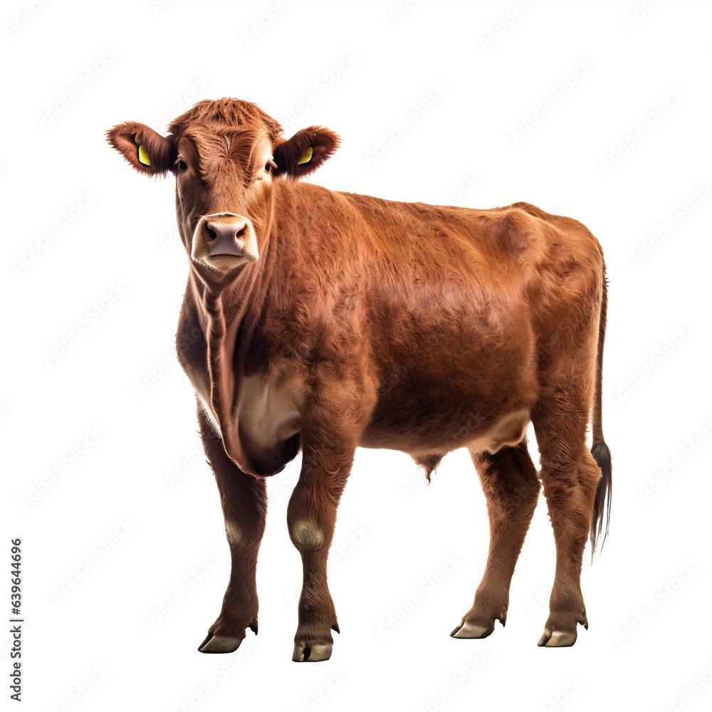 Vache Limousine avec transparence, sans background
