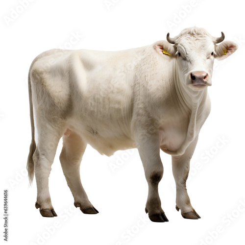 Vache Charolaise avec transparence, sans background