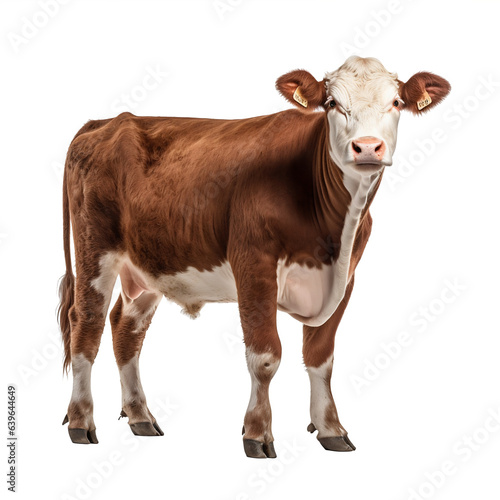 Vache Hereford avec transparence, sans background