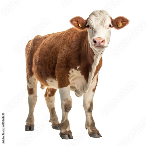 Vache Hereford avec transparence, sans background