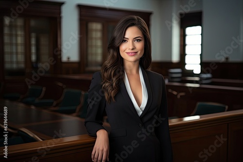 Caucasian Woman Lawyer Backdrop Very Pretty Generative AI photo