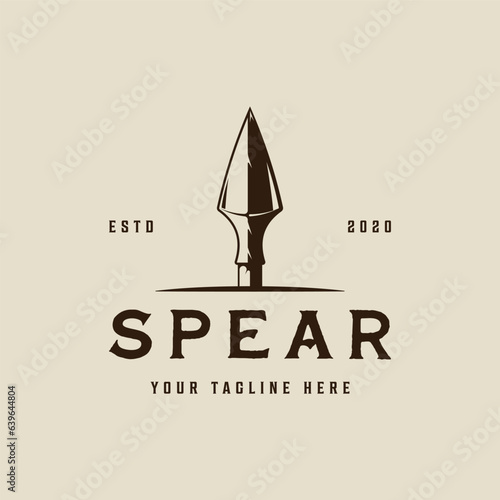 spear logo vector vintage illustration template icon graphic design. head of old weapon sign or symbol concept for warrior of spartan