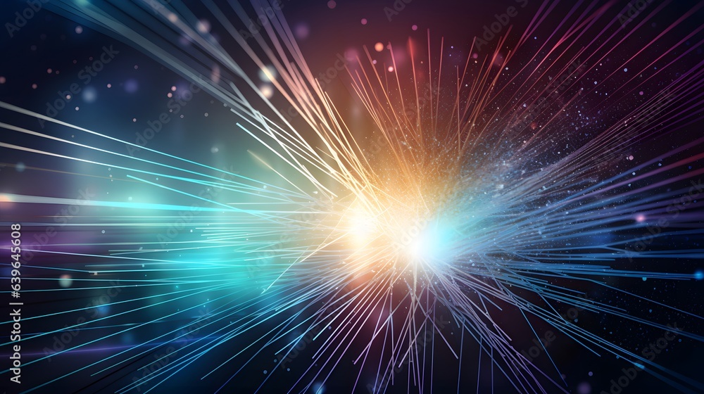 Fototapeta premium Freeze motion of colorful painted exploding on black background. Abstract design of color dust