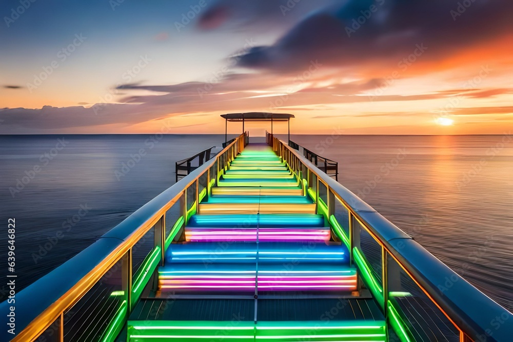 Fototapeta premium sunset on the pier