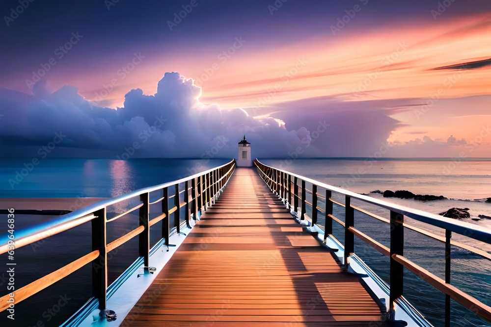 Fototapeta premium sunset over the pier