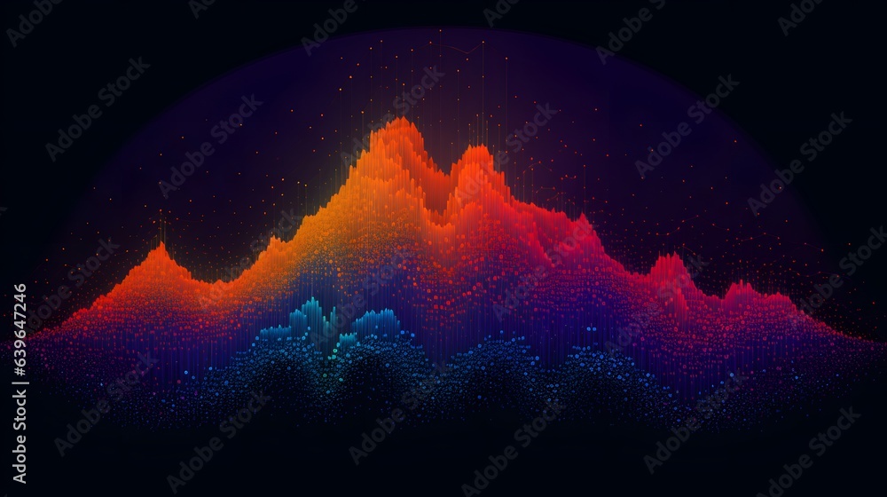 Abstract element for music design equalizer. Dynamic spectrum line isolated on a background - obrazy, fototapety, plakaty 