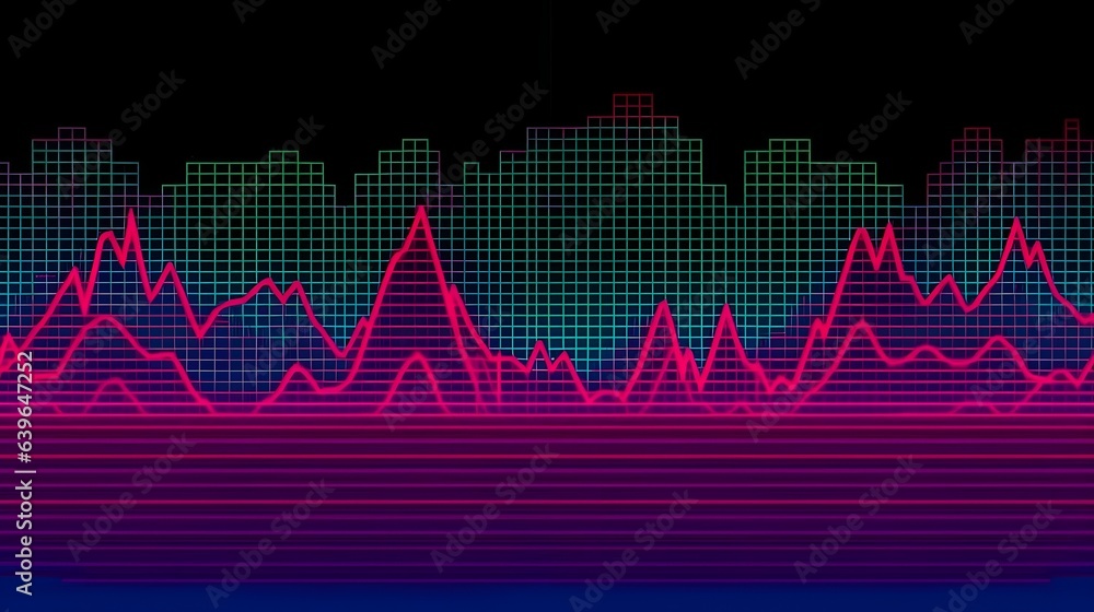 Fototapeta premium Abstract element for music design equalizer. Dynamic spectrum line isolated on a background