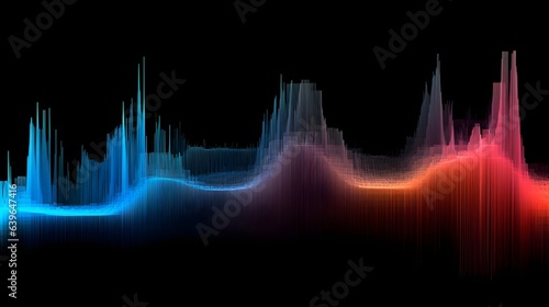 Abstract element for music design equalizer. Dynamic spectrum line isolated on a background