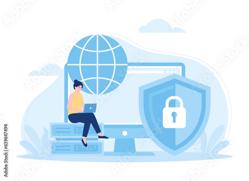 Software security concept flat illustration
