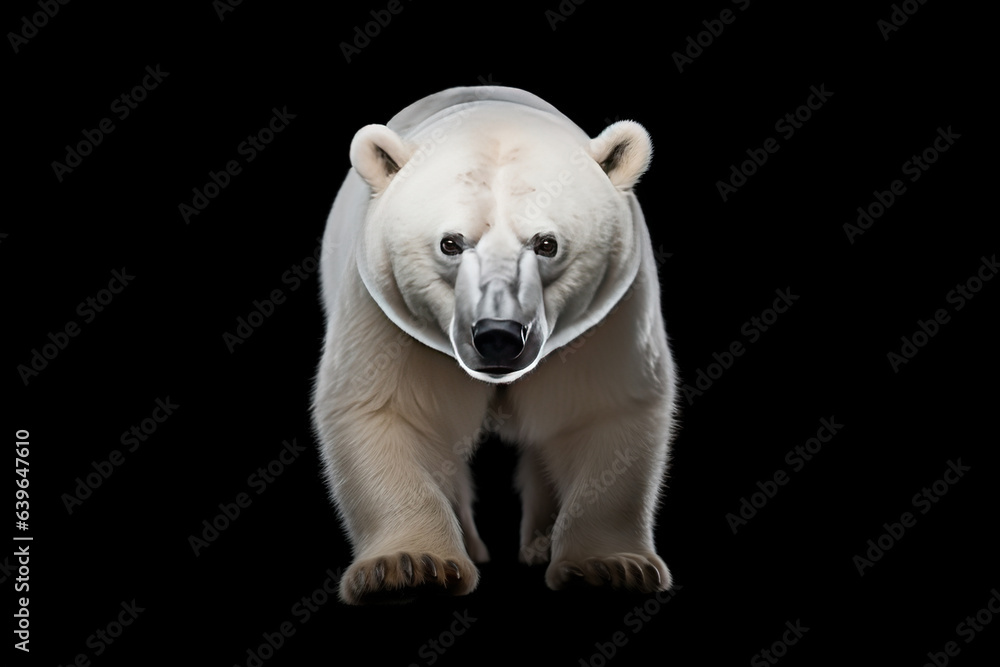 Fierce white bear isolated on dark background Fierce white bear isolated on dark background