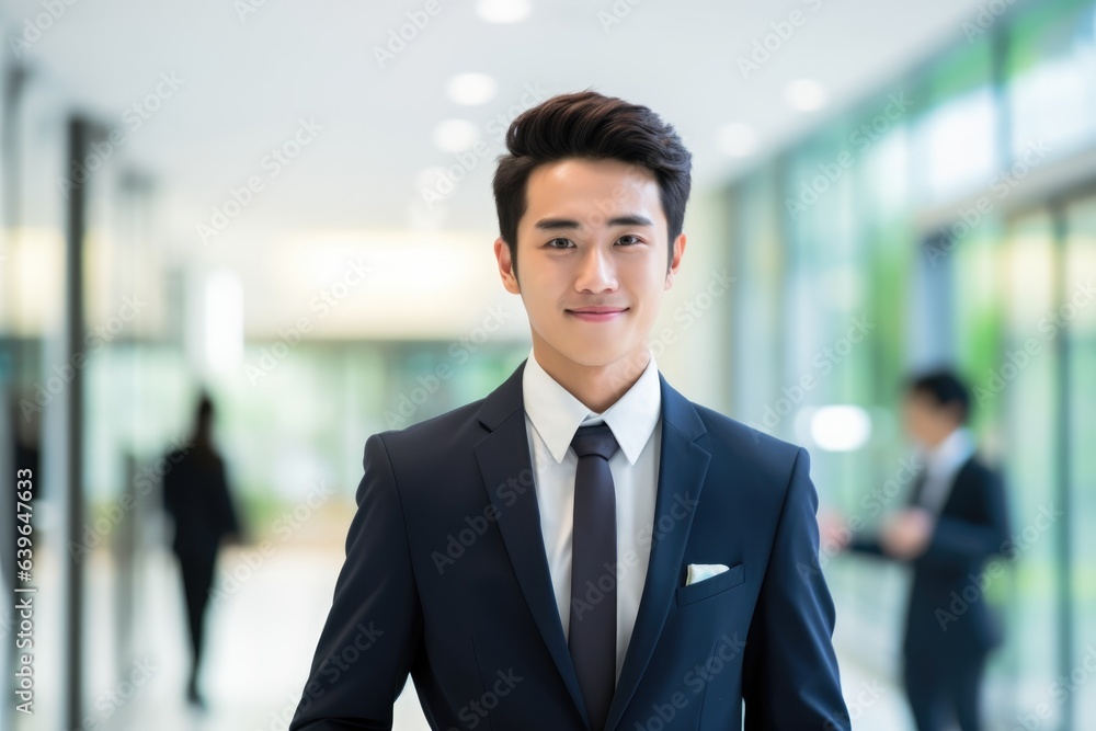 portrait of a young asian businessman in office smile portrait of a young asian businessman in office smile