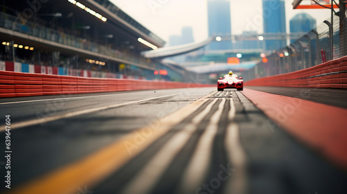 Speed car racing track city street circuit dramatic background © arhendrix