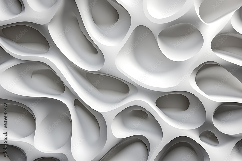 Generative AI Illustration of White Background with Wave and Sponge Shaped Texture Generative AI Illustration of White Background with Wave and Sponge Shaped Texture