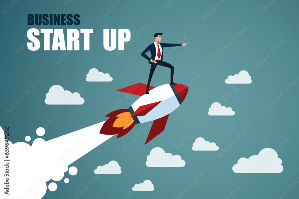 Successful businessman start up. Concept business vector illustration. Successful businessman start up. Concept business vector illustration.