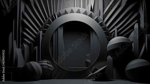 Black dark Paper cut art, f...