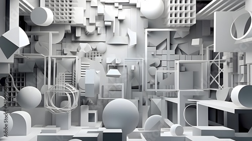 White Paper cut art, folded...