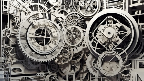 White watch Paper cut art, ...