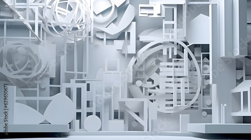 White Paper cut art, folded...