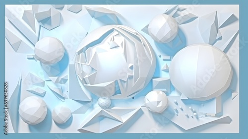 Blue and white Paper cut ar...