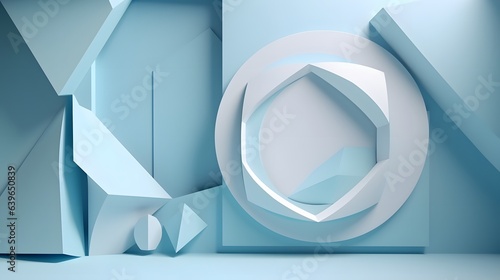 Blue and white Paper cut ar...